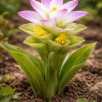 flor de açafrão-da-terra mostrando combinação natural de cores