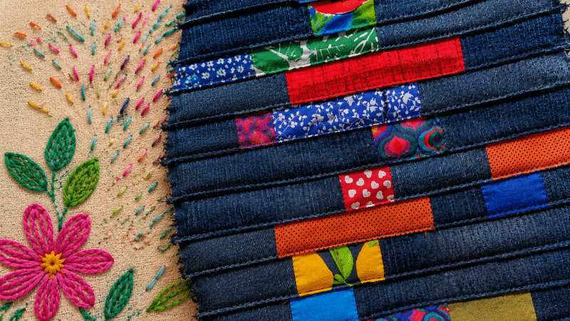 Jeans e Micro Retalhos: Quando o Patchwork Vira Arte